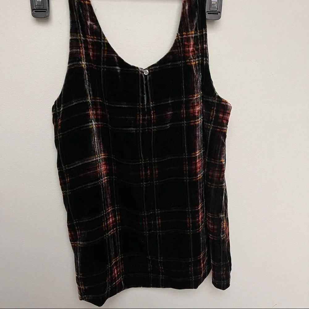 J. Crew Velour Plaid Top